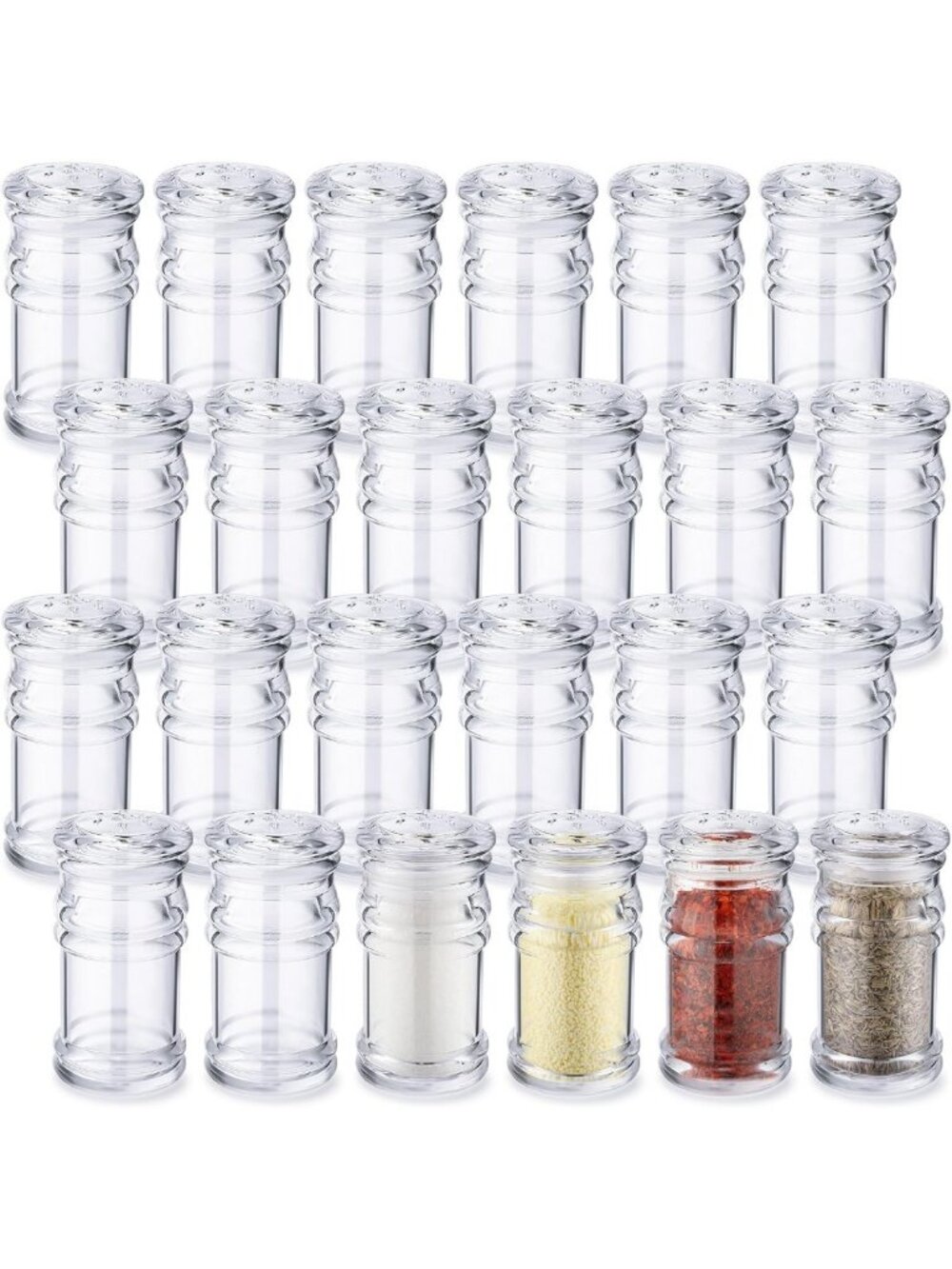 Clear Plastic Salt and Pepper Shakers Set - 24 Pcs, 2 oz, Empty Seasoning